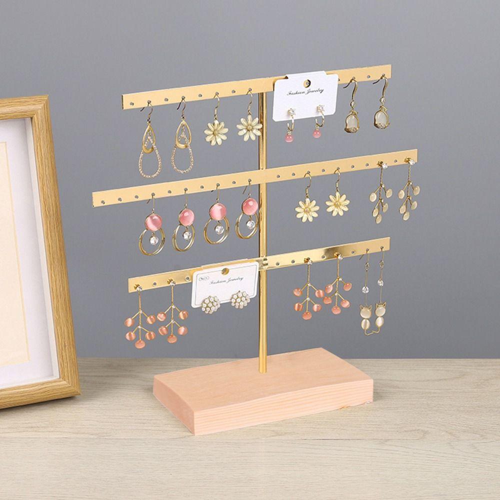 Metal Earrings Display Stand 52 Holes Necklace Bracelet Anklet Stud Holder Desktop