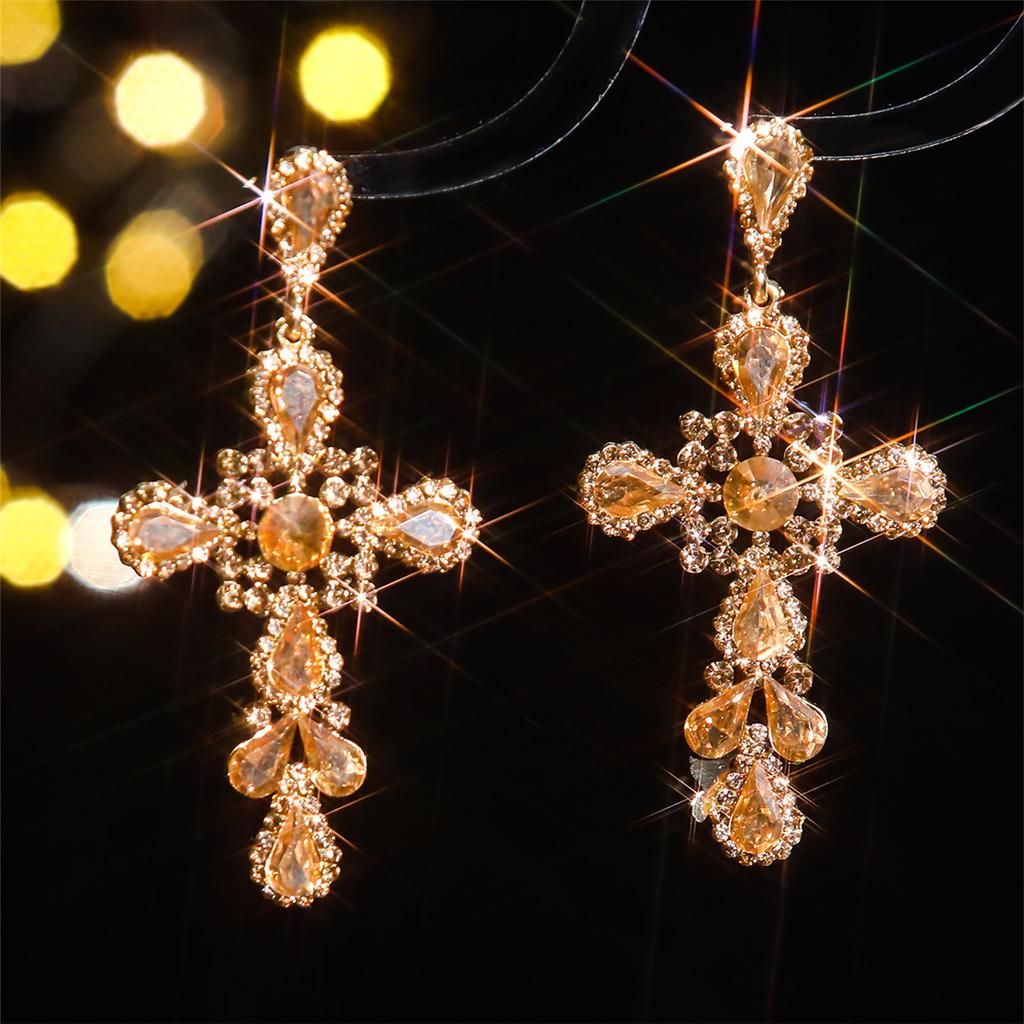 Премиальные модные серьги-крестики для женщин, блестящие модные серьги