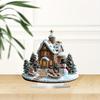 Winter Snow House Acrylic Decoration 2D Flat Nativity Scene Table Sign Christmas