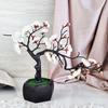 1 Pcs Artificial Cherry Blossom Bonsai Flower with Wooden Pot for Home Decor, Living Room, Center Table, Indoor & Outdoor