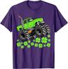 Футболка с графическим принтом Monster Truck ко Дню Святого Патрика Зеленый Клевер Повседневные Топы с Коротким Рукавом