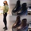 Кожаные ботинки Мартин женские осенние новые на толстом каблуке ретро повседневные короткие ботинки детские полусапоги женские ботинки
