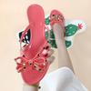 Fashion Woman's Sandals Flats Fashion Woman Flip Flops Summer Slippers Cool Beach Rivets Bowknots Flats Jelly Shoes PVC