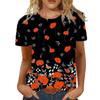 Летняя модная повседневная женская футболка с круглым вырезом и 3D-цветочным принтом