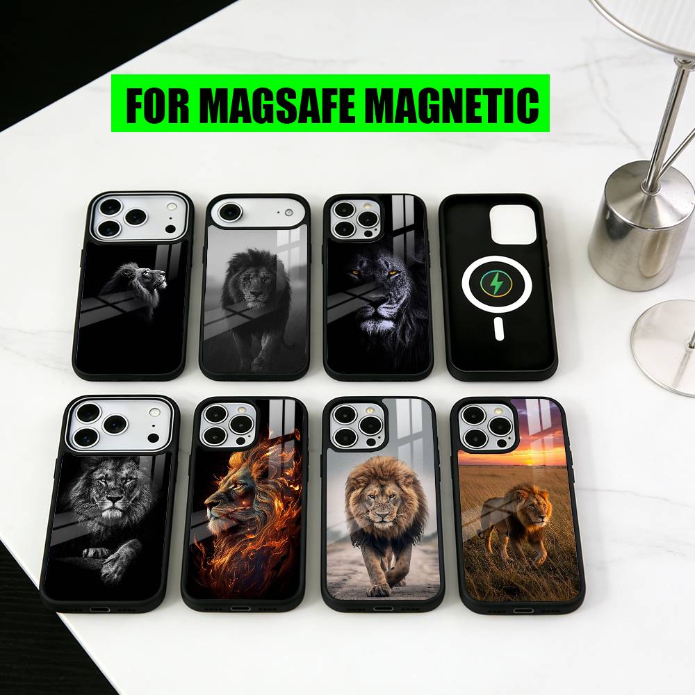 Чехол для телефона L-Lion с узором P для iPhone 17, 16, 15, 14, 13, 12, 11 Plus, Pro, магнитный с беспроводной зарядкой Magsafe