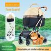 BNDC Pet Stroller: Lightweight, Foldable Aluminum Alloy Design for Small To Medium Dogs and Cats with Shock Absorption and Detachable Pet Carrier.