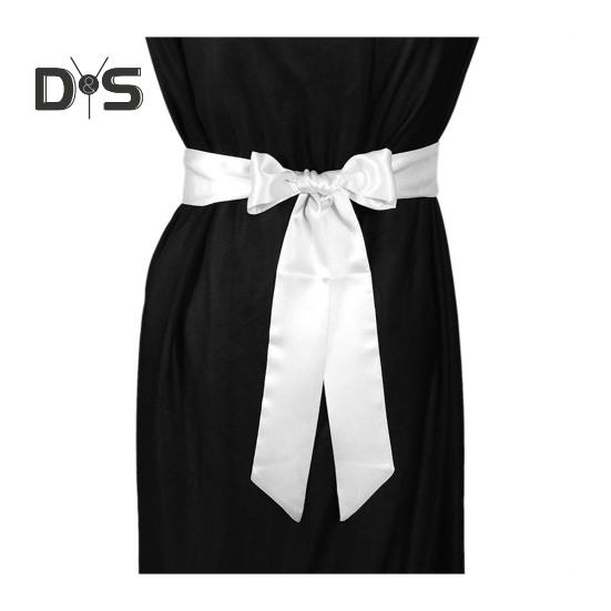 Женский ремень из гладкого атласа со шнуровкой и бантом, декоративный пояс с регулируемой длиной и дизайном галстука-бабочки, формальный пояс