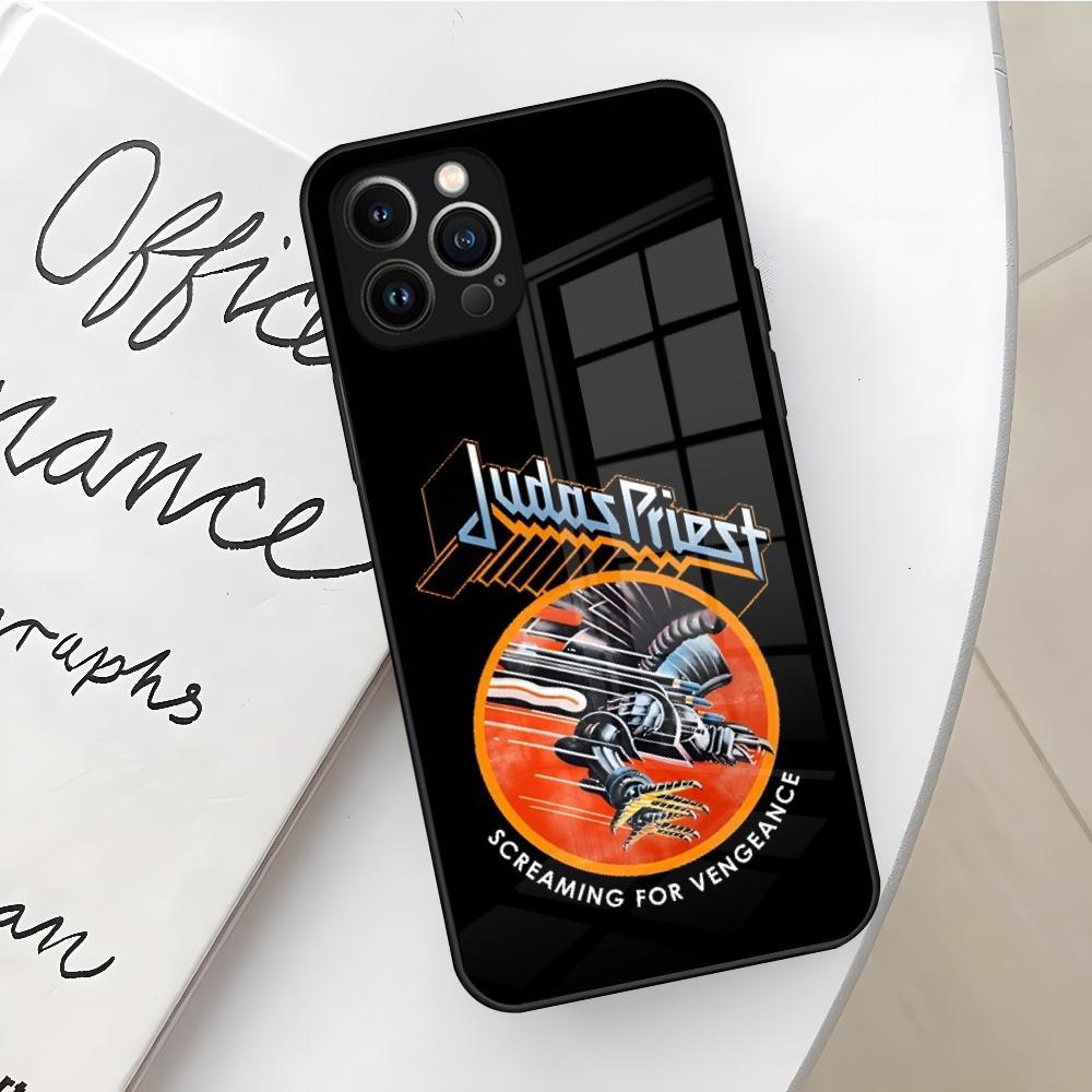 Чехол для телефона Rock Band J-Judas Priest для iPhone 16 15 14 12 11 13 Pro Max Mini X Xr Xs Se 8 Puls стеклянная крышка