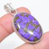 Copper Charoite Gemstone 925 Sterling Silver Jewelry Pendant 1.89"