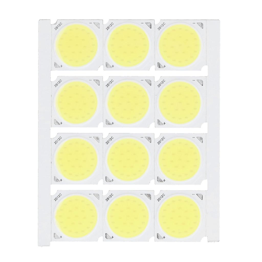 12Pcs COB Light Source High Power Round LED Chip 12W 36‑41V 1080LM for DIY Indoor Lighting