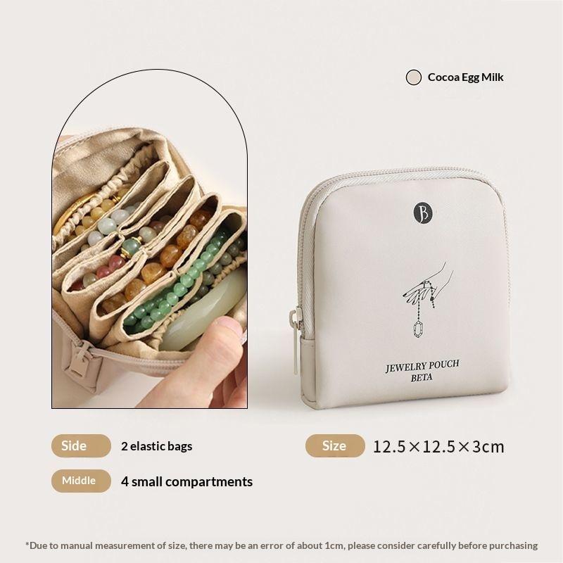 N$ Portable PU Leather Jewelry Storage Pouch Multi Compartments Soft Lining For Travel Daily Use Storing Jewelry