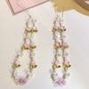 Korean Cute Flower Tulip Pearl Beaded Phone Chain For Mobile Phone Lanyard Pendant Anti-Lost Hanging Jewelry
