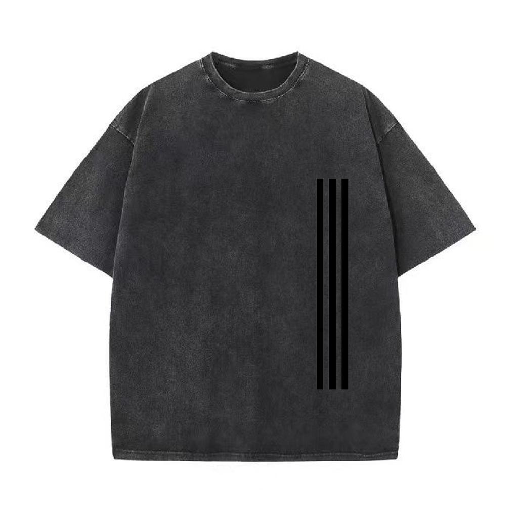 Оверсайз одежда с коротким рукавом ретро стираный хлопок свободные уличные топы ретро стираный винтажная футболка высокого качества футболки лето
