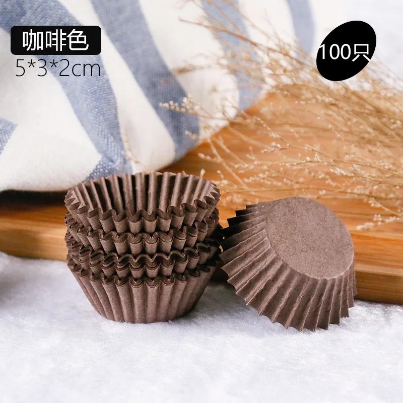 100pcs Paper Cupcake Liners White Black Blue Brown Green Plain Solid Color Muffin Baking Cup Cake Mold Red Polka Dot 4 Bakery