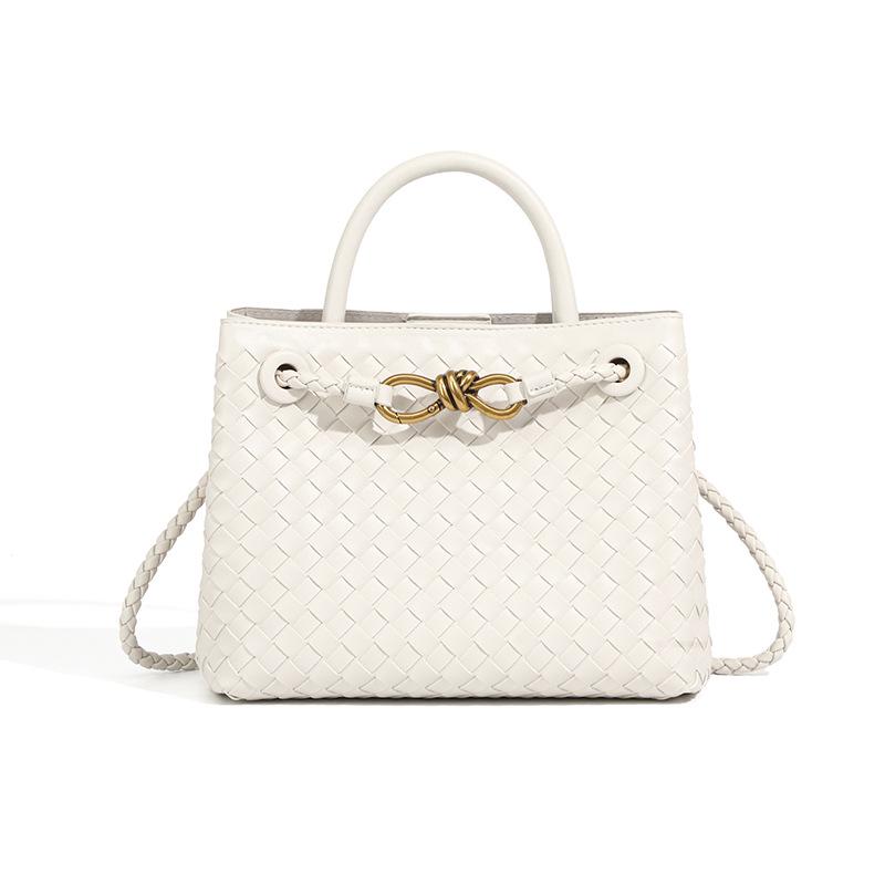 2025 Large Capacity Metal Buckle Woven Tote Bag - Women's Shoulder & Crossbody Fashion Handbag