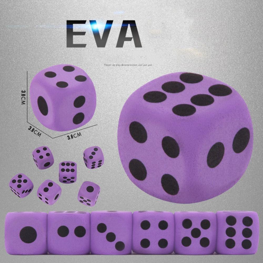 Elastic Foam Dot Dice Soft 3.8cm Dot Dices Education Toy Sponge Solid Dice  Math Teaching