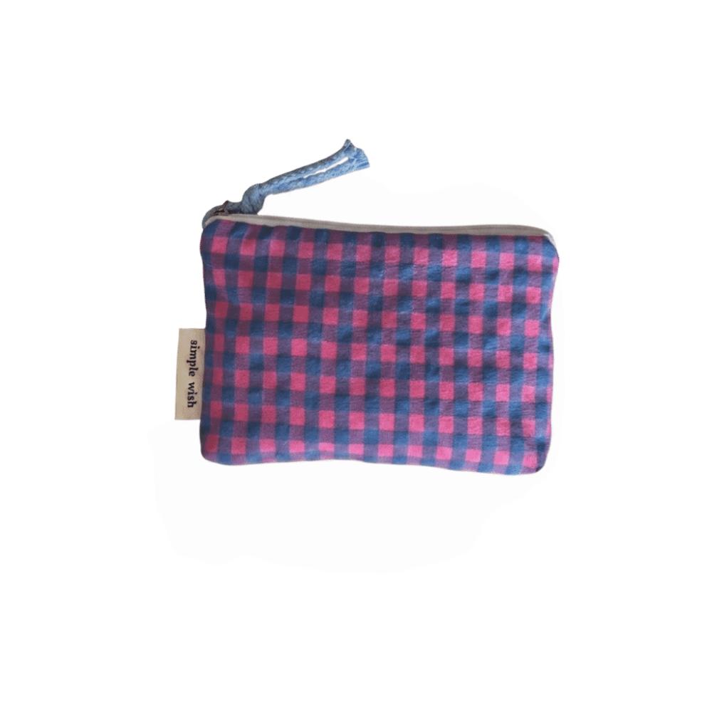 Plaid Striped Makeup Bag Portable Coin Purse Clutch Bag Cosmetics Organizer Travel