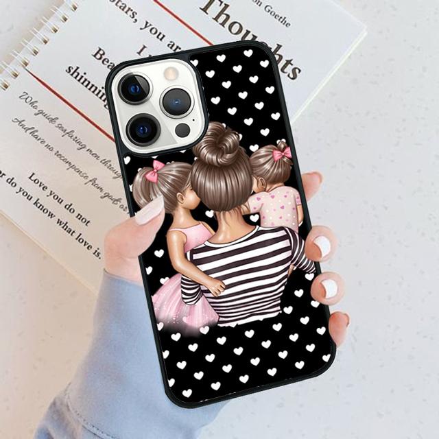 Красивый чехол для телефона Мама Дочь Сын Для iPhone 17 Air 16 15 14 Plus apple 16 11 12 13 Pro Max coque