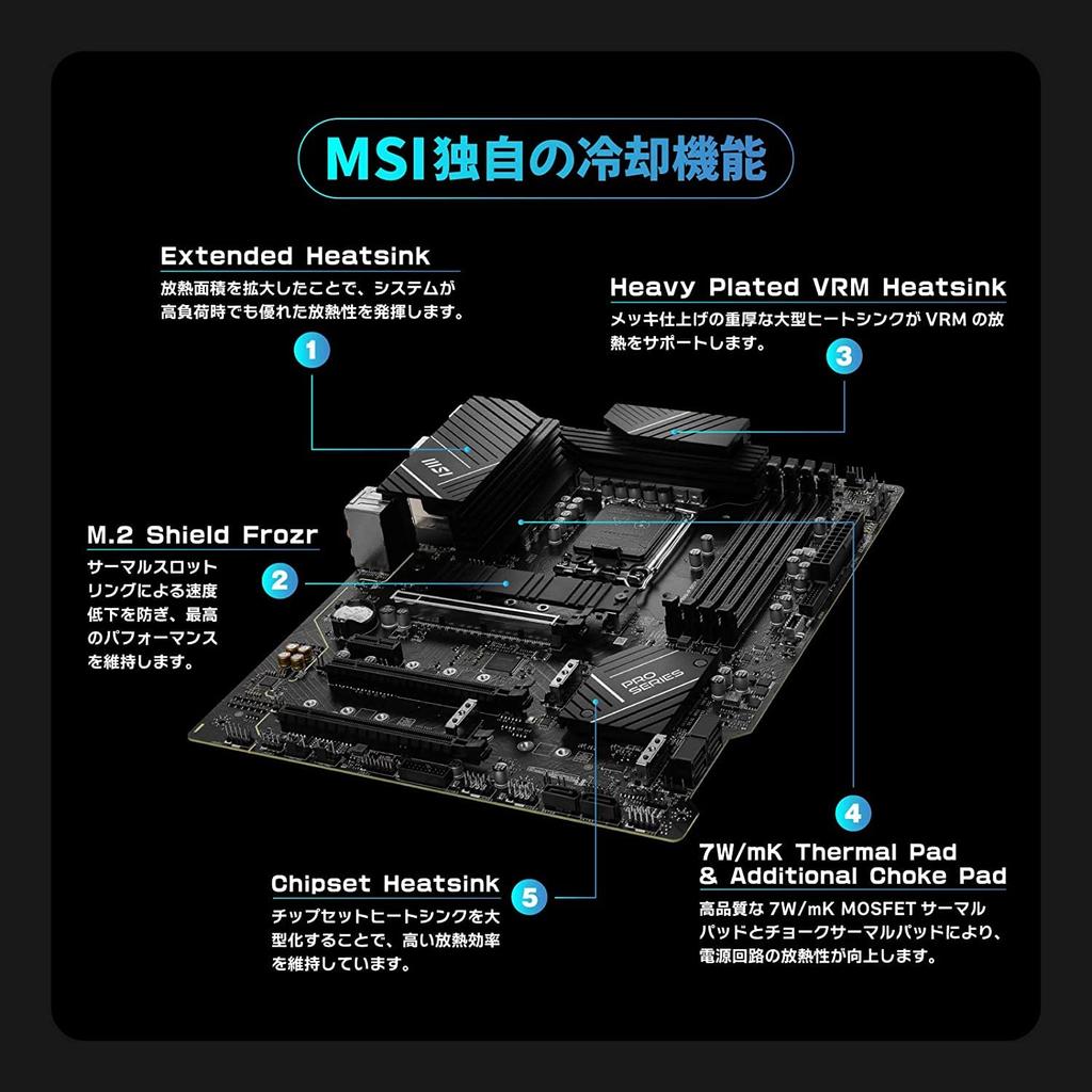 MSI Motherboard PRO WIFI DDR5 Compatible with Generation CPU ATX Expansion Heatsink Shield Frozr Intel MB5917 Z790-P 14th/13th/12th (LGA1700) M.2