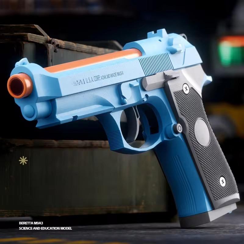 Pistol Shell Throwing Continuous Firing Blowback Soft Bullet Gun Empty Hanging Weapon Children's Toy Boys Gift