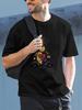 1pc patchwork colorful bear graphic T-shirt