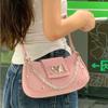 New Fashion Shoulder Bag  PU Bags for Women Sweet Cool Subculture Pink Crossbody Bag