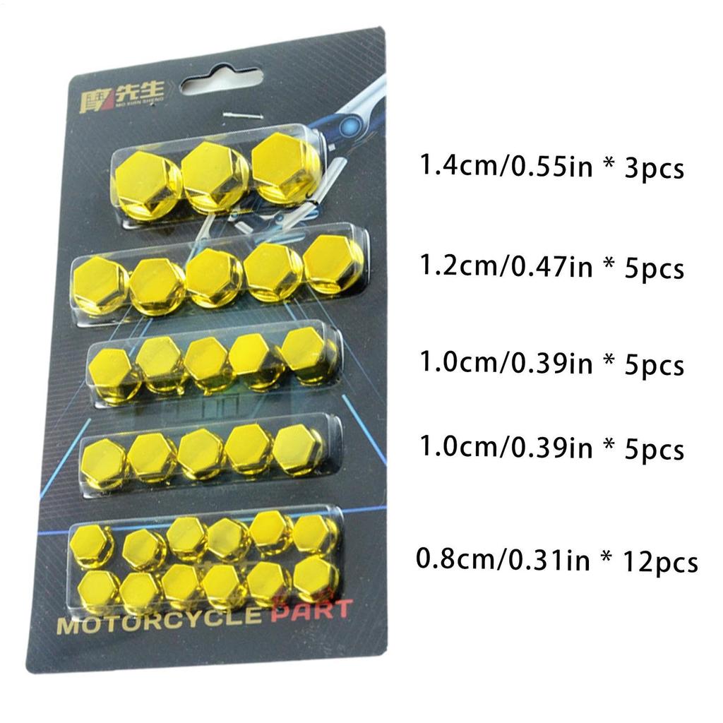 Motorcycle Screw Caps Set of 30 5 Colors Motorcycle Head Screw Cover Bicycle Engine