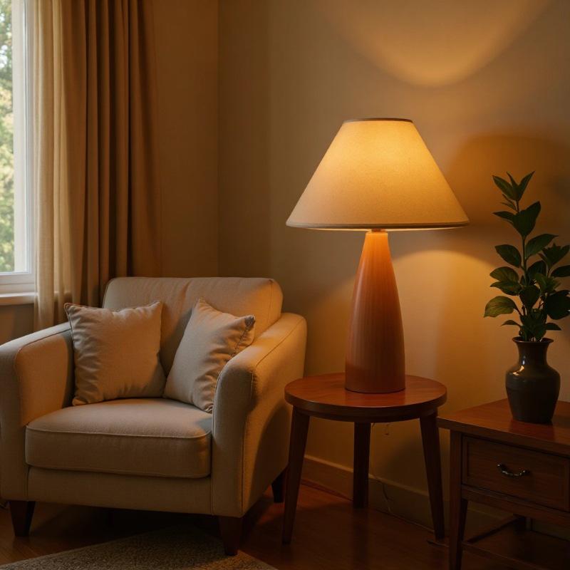 Винтажная ретро дубовая прикроватная лампа для спальни - Декор для японского дома из массива дерева