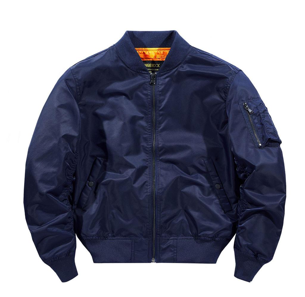 Men's Spring MA-1 Bomber Jacket: Solid Color Motorcycle Outerwear, Plus Size Baseball Collar Flight Suit