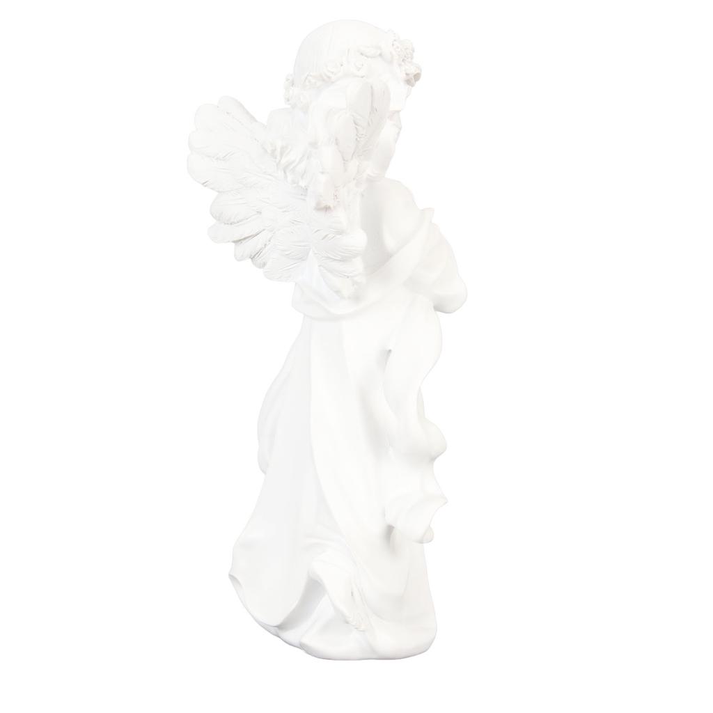 Статуэтка младенца-ангела белая высотой 10,8 дюйма, ручная резьба, богатая деталями, смоляная фигурка херувима для сада