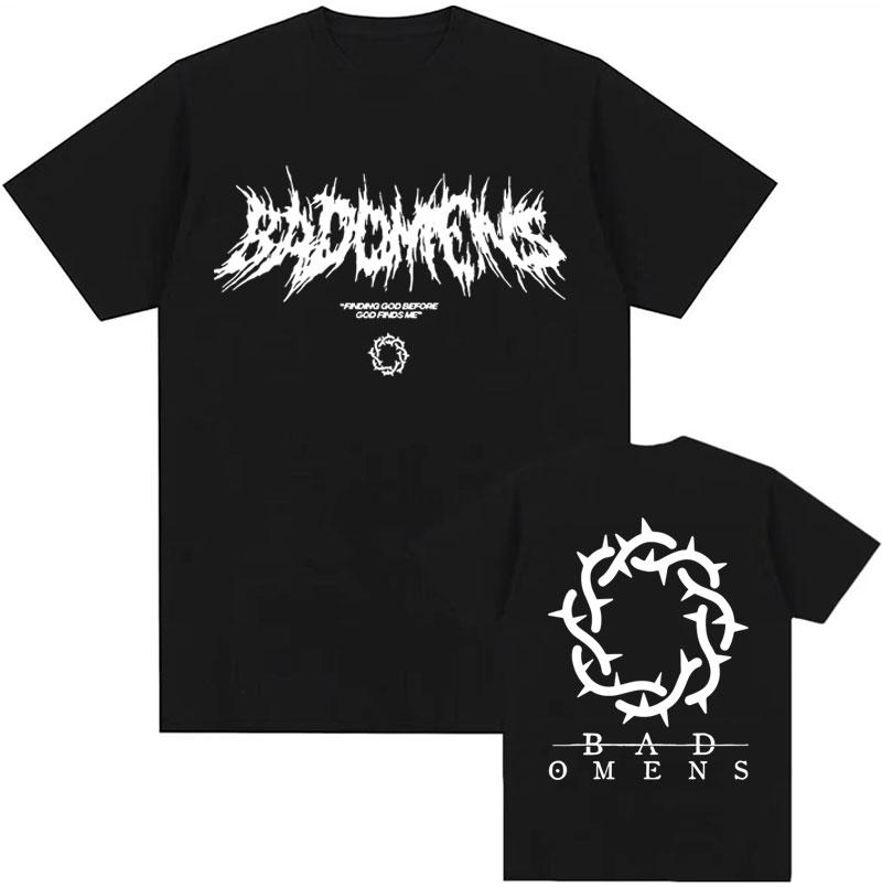 Смешная футболка с графическим принтом логотипа группы Bad Omens для мужчин и женщин, модная хип-хоп, винтажные футболки, мужская повседневная футболка большого размера с коротким рукавом