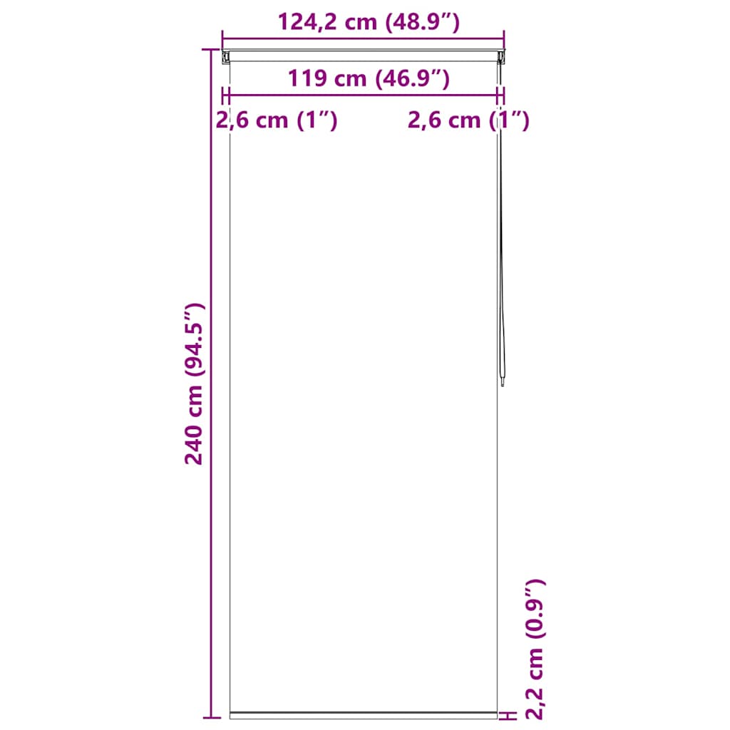 Shower Roller Blind 120 x 240 cm White