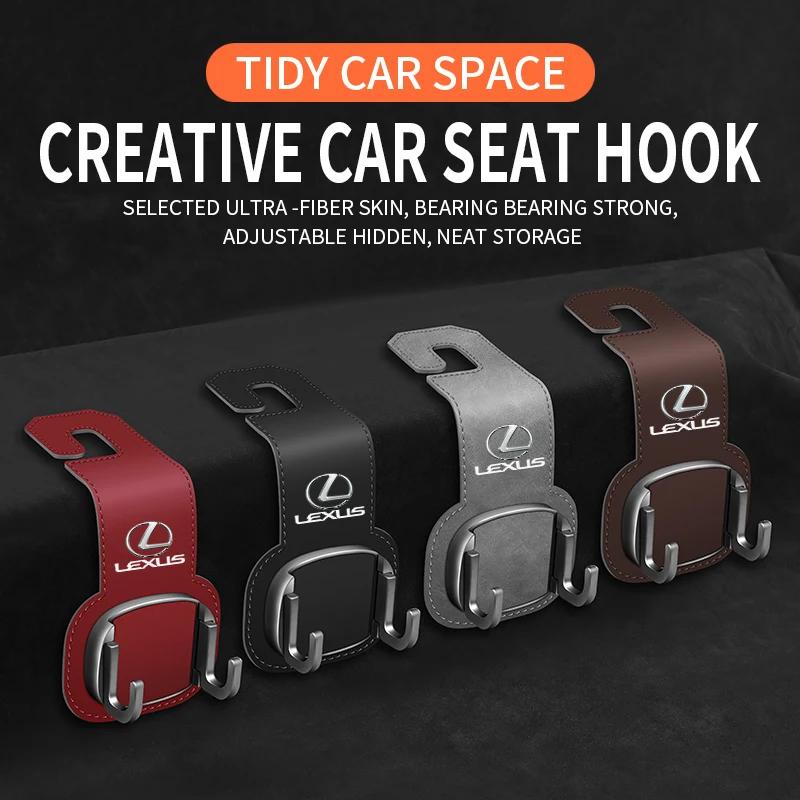 Car Headrest Hook Premium Suede Rear Seat Hanging Dual Hook For Lexus GS IS LS500h ES260 ES300h RX350h NX260 UX260 LM LC RZ450e ACX1