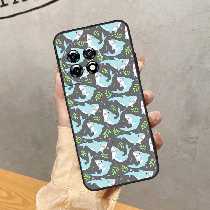Cartoon Sharks Case For OnePlus Nord 5 CE 2 3 4 Lite N20 N30 OnePlus 15 15R 13 12 11 12R 13T 10T 13R Cover