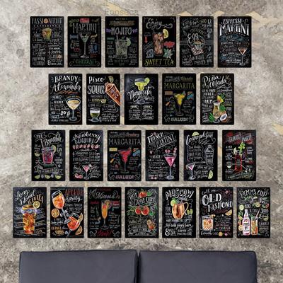 Оловянная вывеска для коктейля, винтажная металлическая табличка, металлический винтажный настенный декор для бара, паба, клуба, человека, пещеры, ретро металлические плакаты, железная живопись