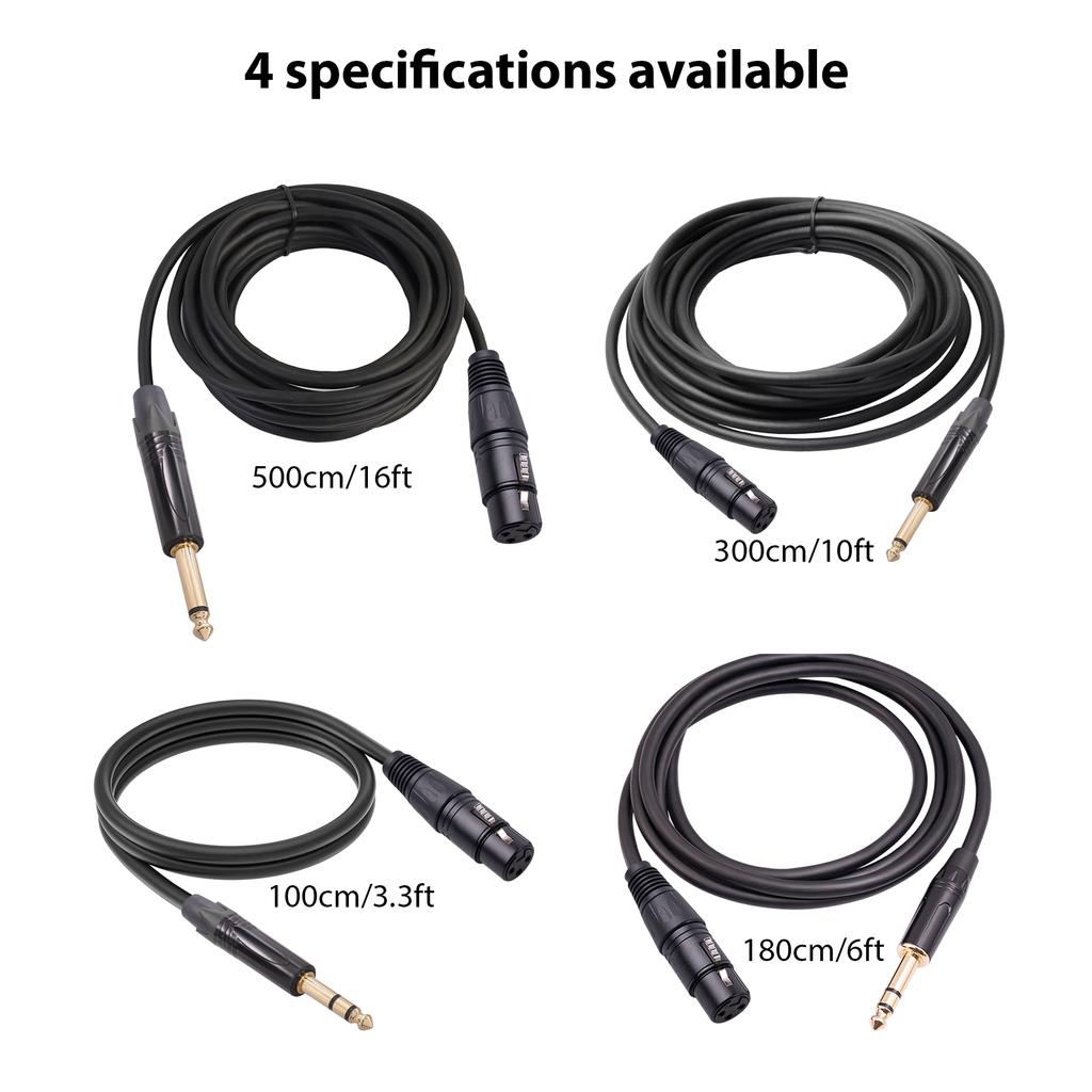 6,35 TRS стерео штекер - XLR гнездовой микрофонный микшер аудиокабель с защитой от помех поддерживает 48 В