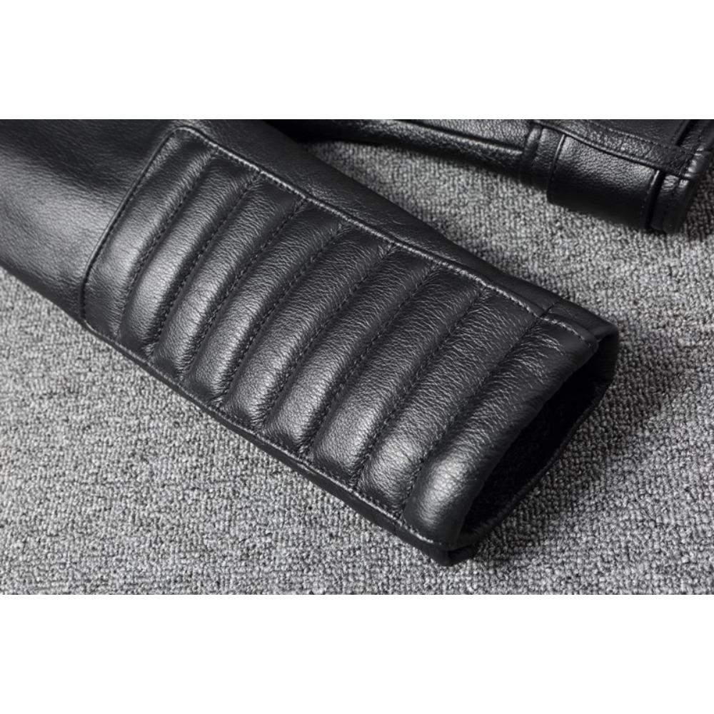 Chinese Size Real Cowhide Coat Genuine Leather Clothes Men's Motorcycle Skull Motorcycle Riding Jacket Autumn