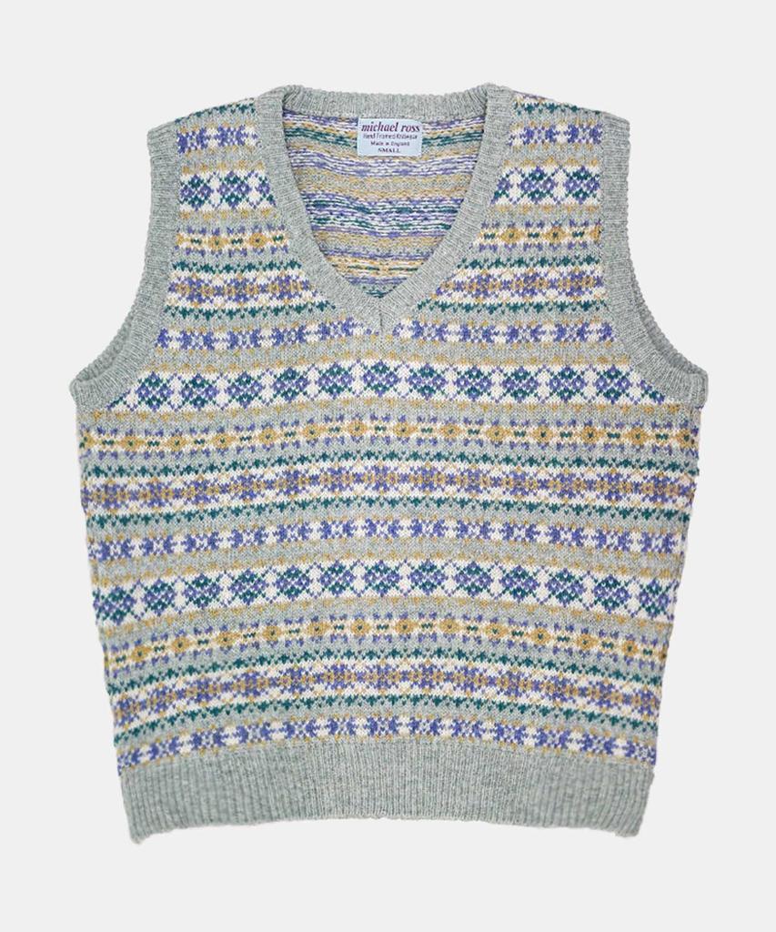 Michaleross Country Fair Isle Vest - Pussy Willow