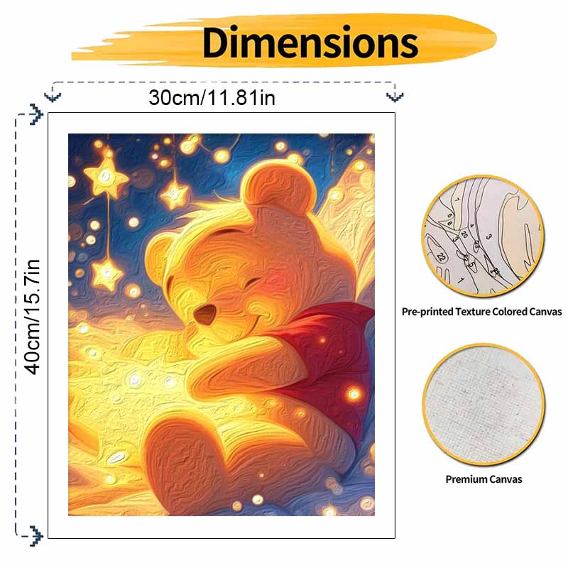 Disney Sleeping Pooh Bear digital oil painting diy coloring handpainted filling home decoration art gift set for home decor wall