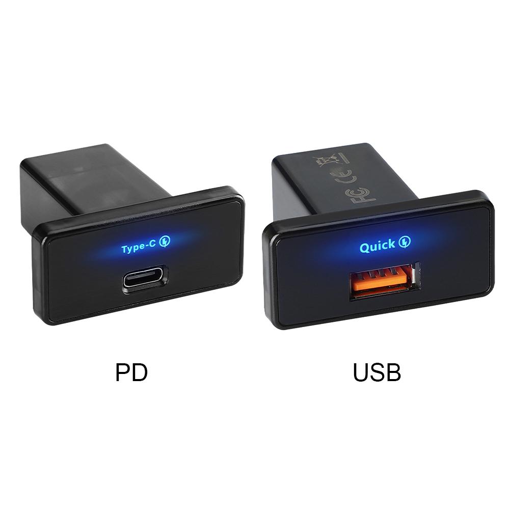 18W/30W Car Charger 12V-24V PD Type C/USB RV USB Outlet Adapter Fast Charging Power Outlet for Marine Boat ATV Camping Truck