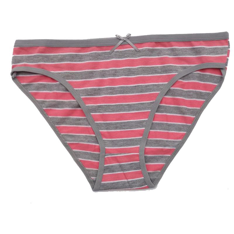 Women's Cotton Panties Sexy Soft Striped Underpants Solid Color Briefs Female Comfortable Stretch Lingerie M-XL 12 Pcs/set