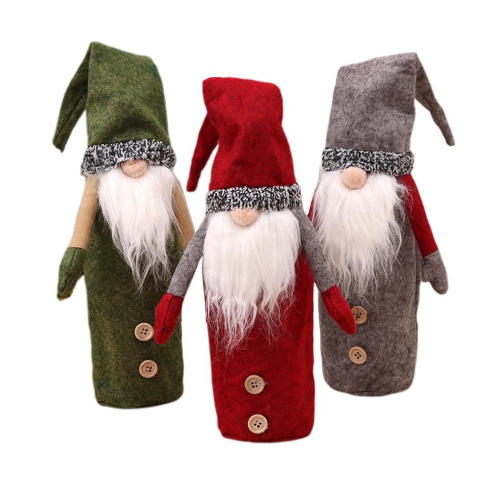 Wine Bottle Cover Handmade Embroidery Wine Bottle for Christmas Decorations Christmas Party Decorations