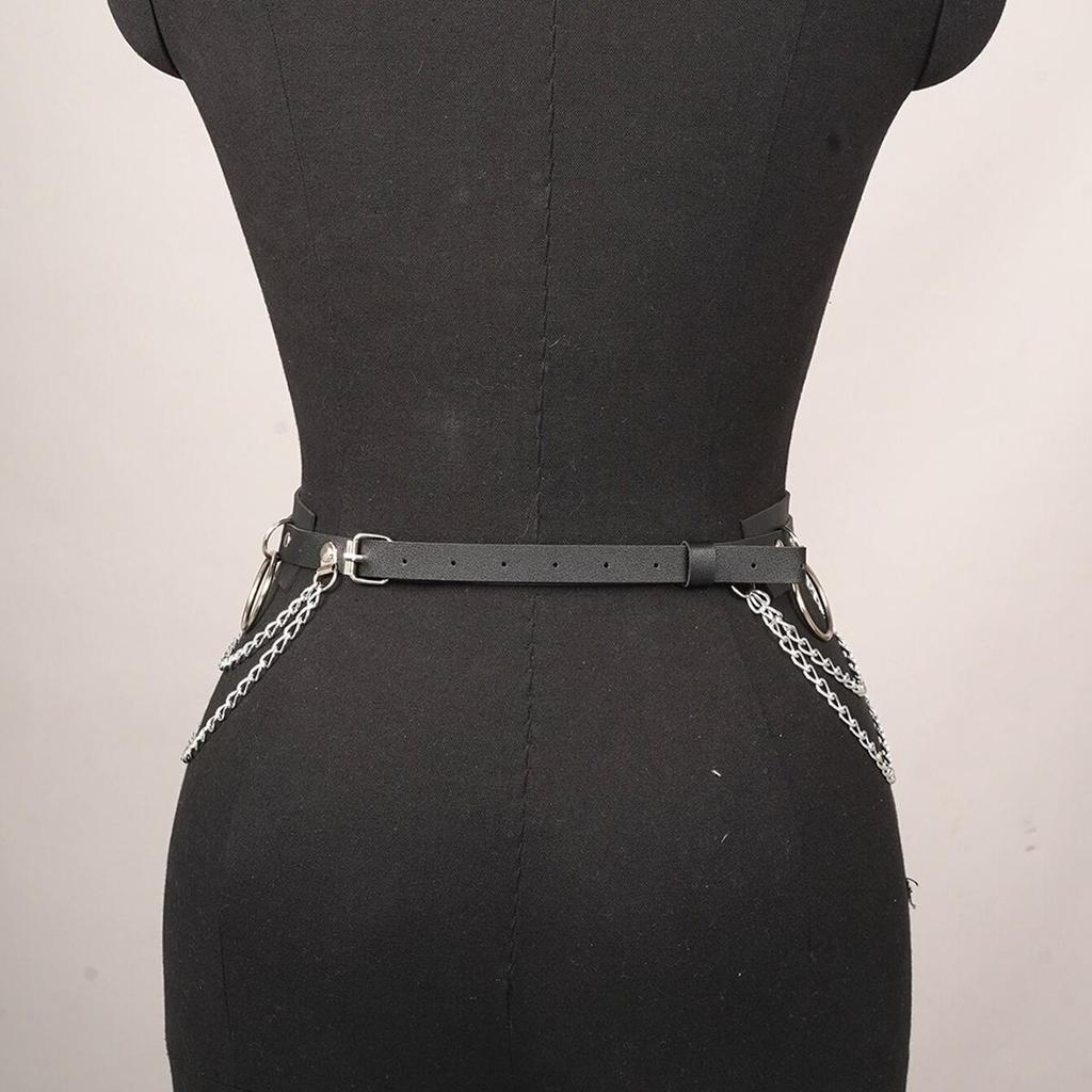 1 шт. Женский сексуальный модный ремень с цепочкой на ремне, готический ремень из искусственной кожи, регулируемые аксессуары для одежды в стиле панк, аксессуары для вечеринок