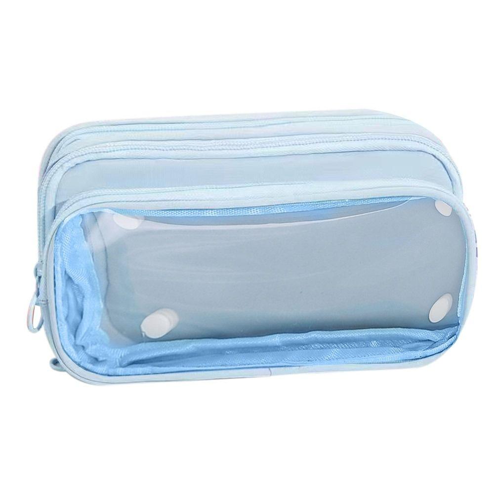 Прозрачный пенал на молнии, большая вместимость, коробка для канцелярских принадлежностей, модная упаковочная сумка, студенческий