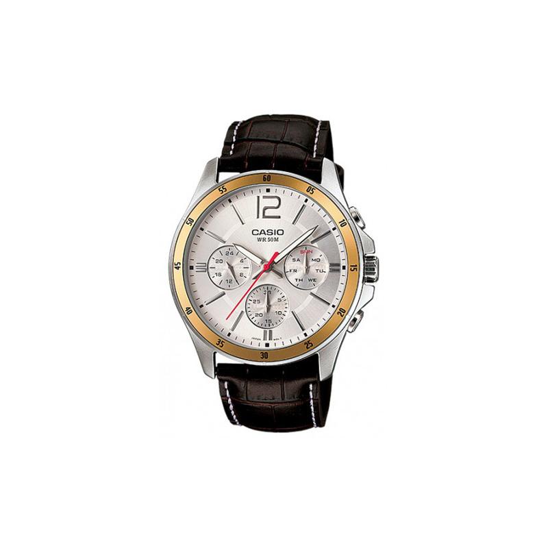 Casio Серия STANDARD ENTICER Пояс-единорог Водонепроницаемые Деловые Кварцевый механизм Кожаный ремешок Японские и корейские часы Мужские;s Часы MTP-1374L-7A