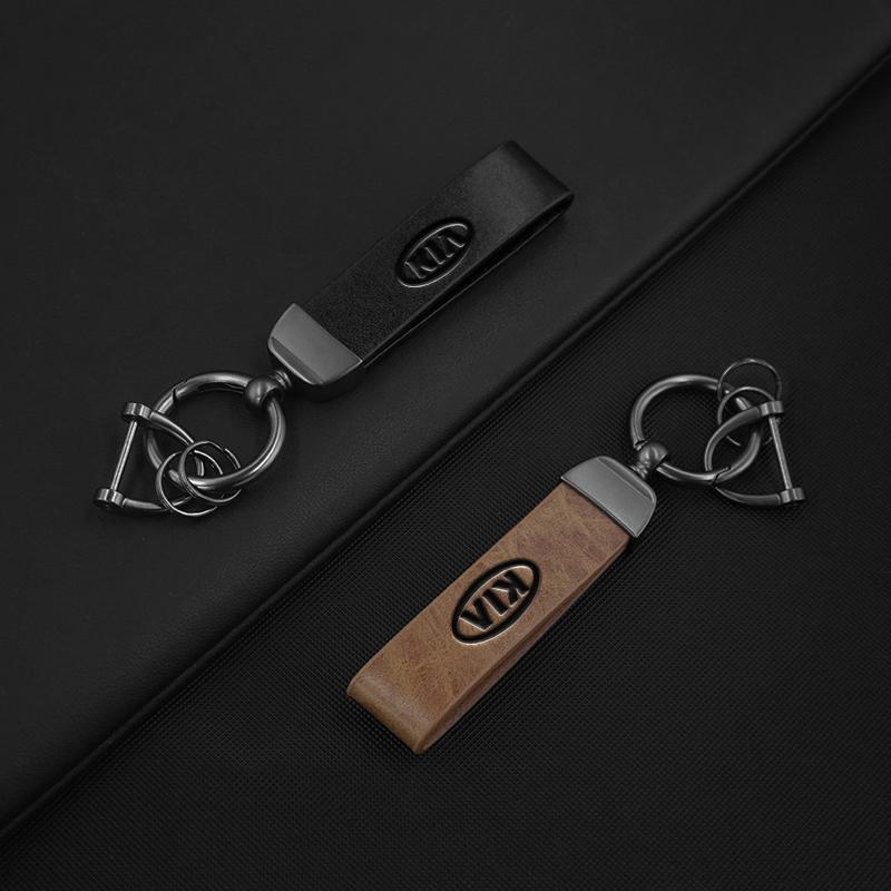 2026 Hot Car Sticker Vintage Leather Car Keychain Pendant Keyring Chain Hanging Men Gift For Kia Rio Ceed Sportage Cerato Soul S