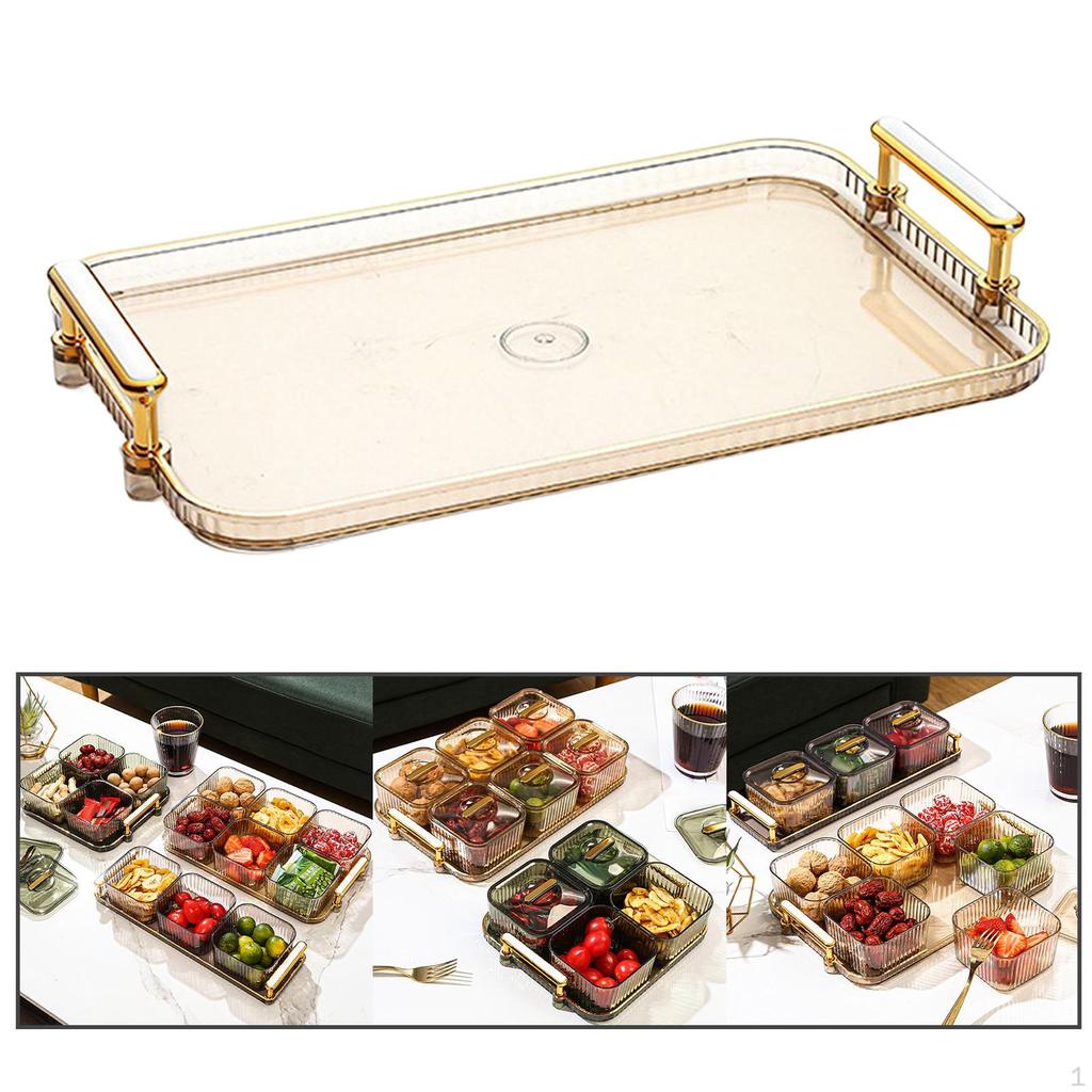 Разделенная сервировочная тарелка, тарелка для закусок, нескользящий поднос для фруктов, прямоугольный декоративный предмет для дома