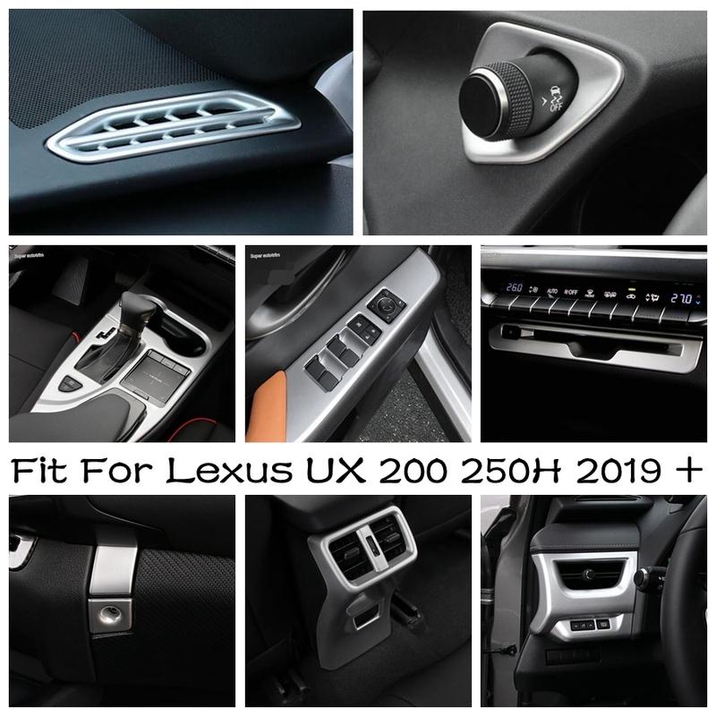 CD Panel / Window Lift / Gear Shift Water Cup Frame / Air AC Outlet Cover Trim ABS Accessories For Lexus UX 200 250H - 2024