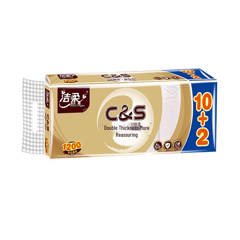 C&S Golden Royal 4-слойная туалетная бумага без втулки, 12 рулонов