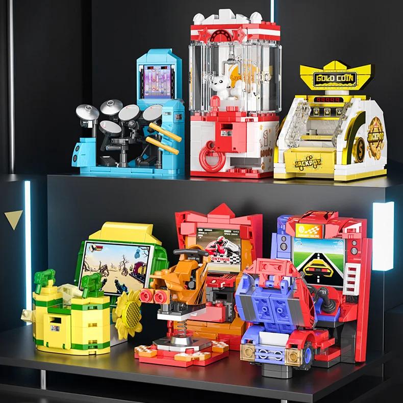 Fashion Video Play Piano Drum Set Shot Counter Assembly Model Children Assembled Building Blocks Toy Gifts